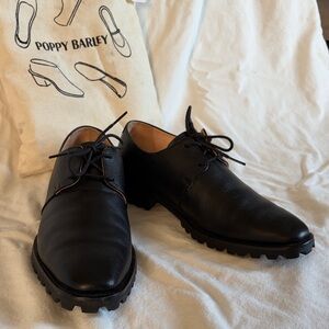 Poppy Barley Black Leather Comeback Oxfords